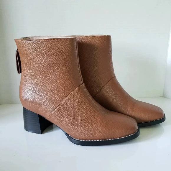 Matt & Nat Shoes - Matt & Nat Erivo Womans Tan Vegan Leather Zippered Ankle Boots,Size  6.